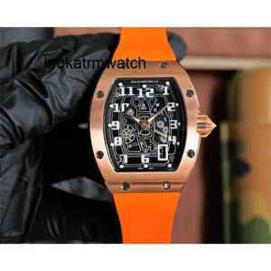 Men Watch Richarmill Tourbillon Watch Automatic Mechanical Wristwatchs Watches Series 055 Bubba Watson Edition Ceramic Rubber Manual Wind Wind