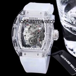 Montre homme RM RM mécanique montre mécanique de luxe pour homme Rm montre-bracelet Mill Rm56-01 boîtier en caoutchouc transparent mouvement original Mens Milles