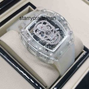 Men Watch RM52 Man Watch Fashion RM052-01 Cool Superclone Active Tourbillon Transparent Skull Sports imperméable P2LW