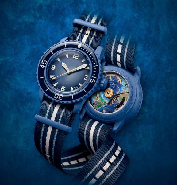 Reloj para hombre, maquinaria deportiva, reloj Ocean, reloj biocerámico Five Ocean, función completa, cinturón de nailon, cubierta trasera transparente, reloj de lujo