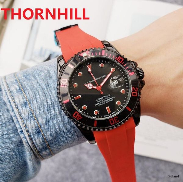 Reloj para hombre Cronómetro 43 mm Reloj casual de moda Hombre Caucho Silicona Movimiento de cuarzo de lujo Calendario Pulsera de oro Relojes Regalo perfecto Montre De Luxe