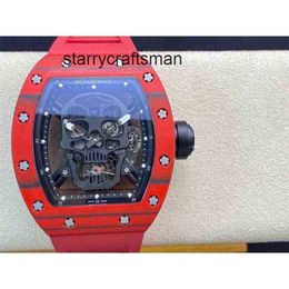 Les hommes regardent le bracelet Superclone Man Active Tourbillon Watch Barrel mécanique RM052-01 RM52 Skull Real IIF4