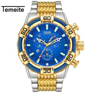 Hommes montre Temeite Quartz analogique créatif grandes montres hommes d'affaires étanche militaire montres mâle horloge Relogio Masculino265b