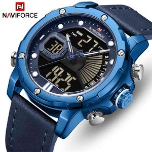 Mannen Kijk Top Luxe Merk Naviforce Mode Sport Waterdichte Heren Horloges Leer Analoge Digitale Mannelijke Klok Relogio Masculino 210517