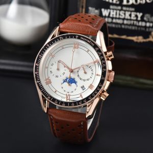 Herenhorloge Horloges Hoge kwaliteit Designer Horloges 43 MM Logo O M G Quartz Luxe horloge Leren band Stalen band Dameshorloge Designer met doos en saffierglas