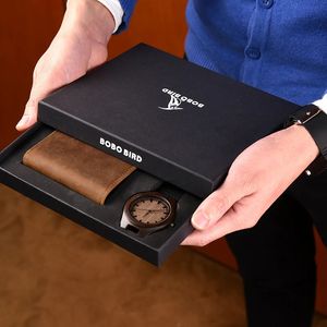 Montres pour hommes, portefeuille pliable, montre en bois pour hommes, cadeau d'anniversaire de famille gravé pour fils papa, montres 240125