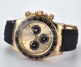 Relojes para hombres Reloj cronógrafo Automático Cal.4131 Movimiento Caucho de oro amarillo limpio 126518 Eta Sport CleanF Valjoux Relojes de pulsera