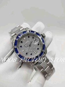 Men Watches Factory Sale Blue Green Diamond Bezel Classic 40 mm 2813 Automatische beweging Diamantriem Kerstcadeau Polshorloges Origineel