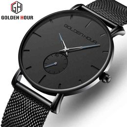 Mannen Horloges Goldenhourt Top Merk Luxe Mode Business Quartz Herenhorloge Waterdicht Sport Mens Polshorloge Relogio Masculino 210517