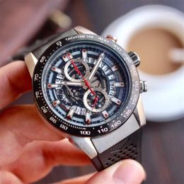 Hommes montres mouvement à Quartz 45mm montres bracelet en caoutchouc décontracté étanche montres en acier inoxydable hommes Watches1225T