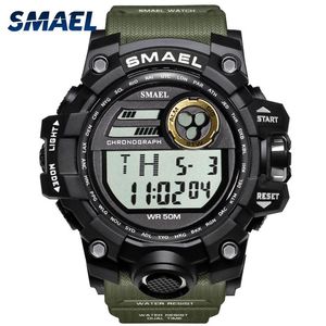 Mannen Horloges Sport Militaire SMAEL S Shock Relojes Hombre Casual LED Klok Digitale Horloges Waterdicht 1545D Sport Horloge Alarm249j