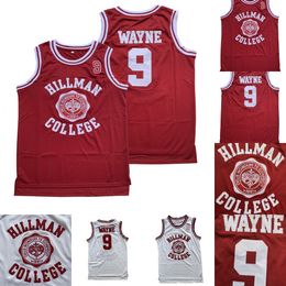 Maglia da basket uomo Wayne 9 Hillman College Theatre rossa bianca Tutte le maglie Ed Movie S-xxxl