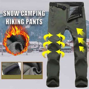 Hommes Coupe-Vent Snowboard Ski Pantalon Hiver Mâle En Plein Air Neige Camping Randonnée Travail Polaire Chaud Imperméable Respirant Pantalon 210715