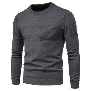 Men Winer Casual vaste dikke wol katoenen trui pullovers mannen hoge elasticiteit mode slanke fit oneck trui mannen 210804