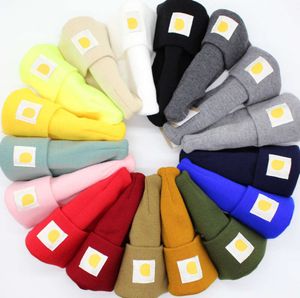 Bonnet d'hiver de marque pour hommes et femmes, bonnet chaud européen et américain, Double couche en tricot plié, chapeau en laine de haute qualité D34