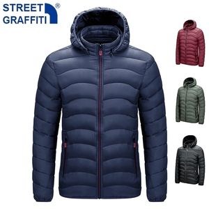 Hommes hiver marque chaud imperméable épais veste Parkas manteau automne coupe-vent détachable chapeau mince 211104