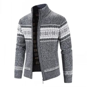 Hommes hiver Cardigans veste Sweatercoats plus épais chaud décontracté chandails bonne qualité mâle vêtement d'extérieur près du corps chandails d'hiver
