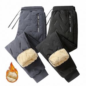 Hommes hiver pantalons décontractés 2023 nouveau épais laine d'agneau coupe-vent chaud pantalon hommes fi joggers pantalon doublé polaire hommes grande taille 8xl o2gh #