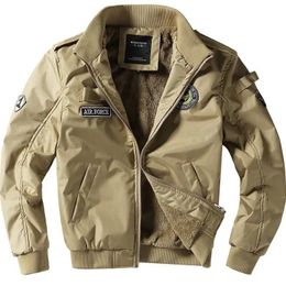 Heren winterjas Zwaar fleece mannelijk vest Bommenwerper Luchtvaart Jumper Air Force One Man Esthetische kleding Werkkleding Militaire jas 240115