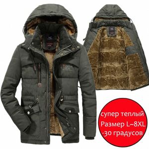 Hommes Veste d'hiver Plus Taille 8XL épais chaud Parka polaire à capuche militaire manteaux d'hiver coupe-vent vestes hommes multi-poches manteaux d3s3 #