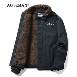 Mannen Winter Jassen Warm Parkas Mannelijke Jassen Fleece Uitloper Kleding Windjack Sportkleding Militaire Modejas LM210 211110