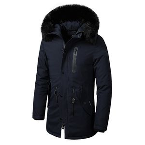 Men Winter Nieuwe Warm bont kraag Lang dik katoen Casual Parkas Jackas jas Men merkzakken uit het kader van waterdichte jas Parka Men T200102