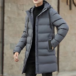 Hommes d'hiver parka longue section 4 couleurs épaissis chauds de la veste de la veste de vent à capuche à capuche plus taille 6xl 201209