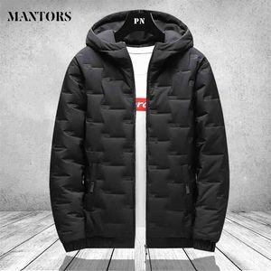 Hommes hiver Parkas manteau fermeture éclair poche épaisse vestes mâle mode décontracté solide streetwear surdimensionné veste hauts chaud 4XL 210916