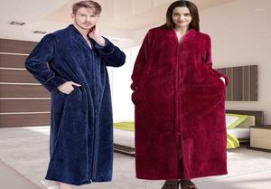 Hommes hiver thermique plus taille extra longue grille épaisse peignlier de flanelle masculine zipper robe robe robe robe mâle robes de luxe12427500