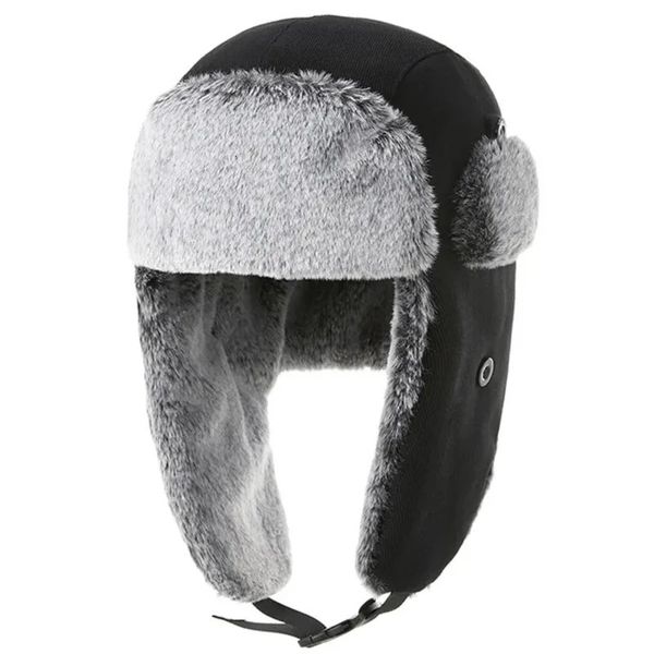 Hombres de invierno Trapper Trooper Earglap Cálido Rusia Ski Hat papá Capa de la tapa caliente Protectores de oído cálido Mujer Faux Fur Baseball Hats 231221