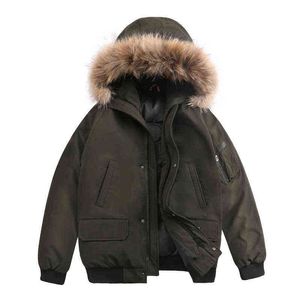 Hommes hiver chaud manteau court doudounes mode décontracté ample à capuche épaississement blanc canard doudoune col détachable G1115