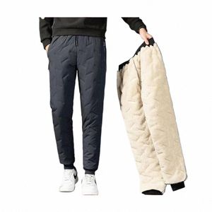 hommes hiver chaud laine d'agneau épaissir pantalons de survêtement hommes en plein air loisirs coupe-vent pantalons de jogging marque de haute qualité pantalons hommes k635 #
