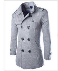 Men Winter Wool Jacket Men Nieuwe hoge kwaliteit Solid kleur Simple Blends Wollen erwten jas mannelijke trenchcoat casual overjas 2022 l220725