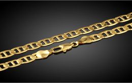 Hommes / femmes 18 km collier plaqué d'or 2 mm / 3 mm 24 pouces exquises sur latérus cadeaux de la fête