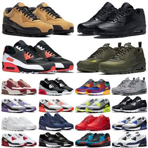 Hombres Mujeres 90S Zapatillas de deporte Zapatillas de deporte Malla blanca Verde Camo infrarrojo UNC Volt Infrarrojo triple negro para hombre Diseñador Zapatillas deportivas Tamaño 36-45