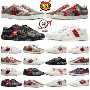 Baskets de créateurs Ace Bee Low Chaussures Chaussure Hommes Femmes Marque Style Dessins Animés Véritable Hommes Femmes Casual Sneaker Tigre Brodé Noir Blanc Vert Rayures Cuir