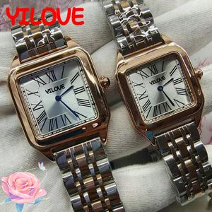 Montre classique en acier inoxydable pour hommes et femmes, carré, mode, cadran simple, horloge multifonctionnelle, Sports de plein air, saint-valentin, montre-bracelet la plus populaire