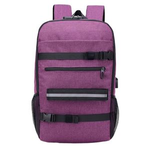 Men Women Anti Diefstal Skateboard Backpack Laptop Sports USB opladen Verstelbare riem Travel Studenten Zipper Longboard School