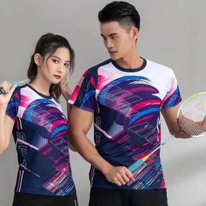 Hommes femmes Badminton Tennis Uniforme Tops Table à manches courtes Table de tennis Séchante Couple de séchage rapide Ping Pong T-shirts 240522