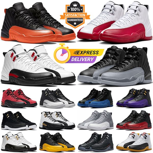 12 chaussures de basket-ball Jumpman 12s baskets pour hommes Cherry Black Wolf Grey Utility Royalty Taxi Brilliant Orange hommes baskets de sports de plein air taille 7-13