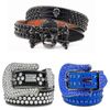 Hommes femmes bb ceinture de luxe de luxe ceinture rétro à aiguille rétro ceintures de boucle 20 couleurs diamant en cristal