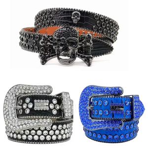 Hombres Mujeres Bb Simon Cinturón Diseñador de lujo Cinturón Retro Aguja Hebilla Cinturones 20 Color Cristal diamante