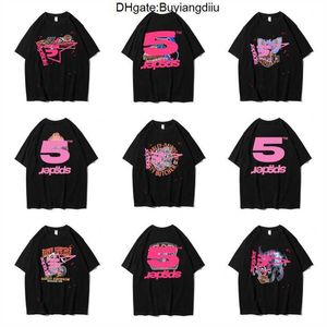 Camiseta con estampado de tela de araña para hombre y mujer, camiseta con estampado de espuma de la mejor calidad, camisetas a la moda, camiseta rosa Young Thug Sp5der 555555 ANIS