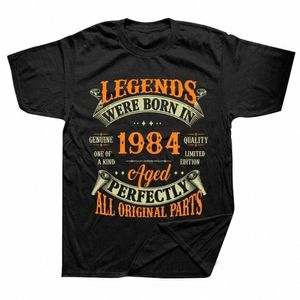 Hommes Femmes Anniversaire T-shirts 1984 40e 40 ans Limited Editi Vintage Cott T-shirt Cadeau Tee-shirt à manches courtes Tops V0Tw #