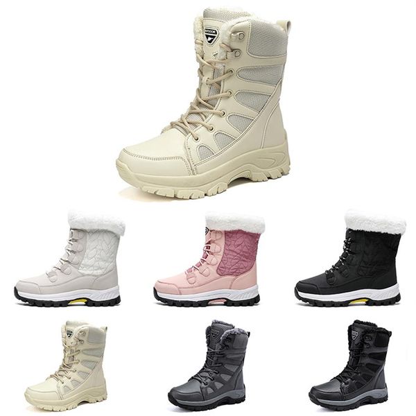 hombres mujeres botas diseñador de moda nieve invierno botines rosa negro beige hombres mujeres niñas piel boot224a