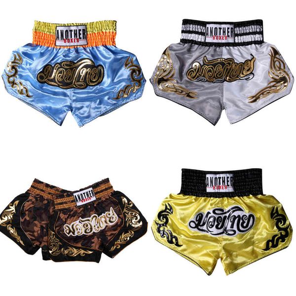 Hombres Mujeres Pantalones cortos de boxeo Entrenamiento físico Artes marciales Pantalones de lucha Niño Muay Thai Kickboxing Troncos MMA Gimnasio Ropa deportiva Pantalones X0628