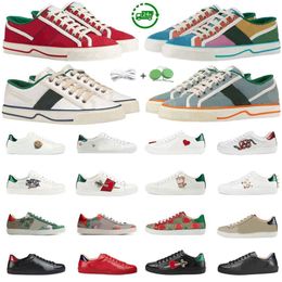 Men Women Casual Shoes Designer Sneaker Luxe Low Flat Fashion Ace Tiger geborduurde zwart wit rood groen strepen platform wandelschoen trainer sport sneakers