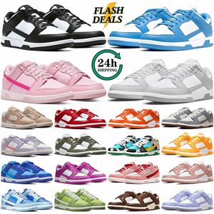 Hombres Mujeres Zapatos Zapatillas planas Lows Panda Blanco Negro Gris Niebla Triple Rosa Universidad Azul Rojo Activo Fucsia Lobo Gris Sanddrift Zapatillas casuales para hombre GAI