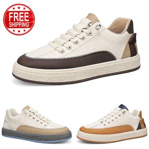 Gratis verzending mannen Vrouwen Casual schoenen Lage platte ademende bruine beige kaki heren trainers sport sneakers gai