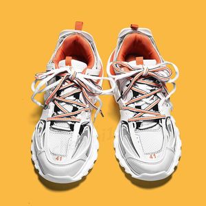 Men Women Casual Sports Shoes Fashion Track 3 Sneaker Beige Recycled Mesh Nylon Sneakers Top Designer Paren Platform Runners Trainers Schoenmaat 35-45 C13